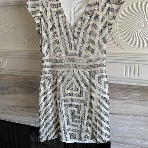 Parker Dress - B&W Beaded XS